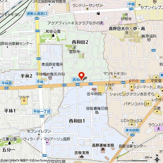 ミスタータイヤマン長野平林店付近の地図